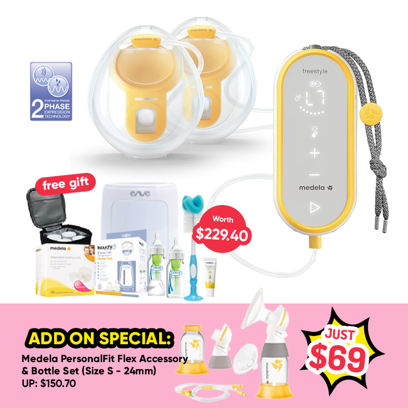 Medela Freestyle Hands-free Double Electric Breastpump + Free Newborn Essential Bundle